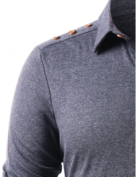 Men's Casual Button Shirt Collar Top