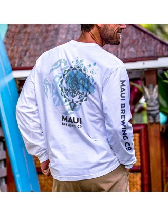 Maui Beer Company's New Big Swell White Classic Round Neck T-shirt