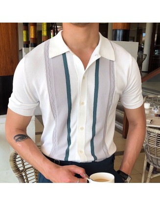 Gentleman Single-breasted Polo Shirt